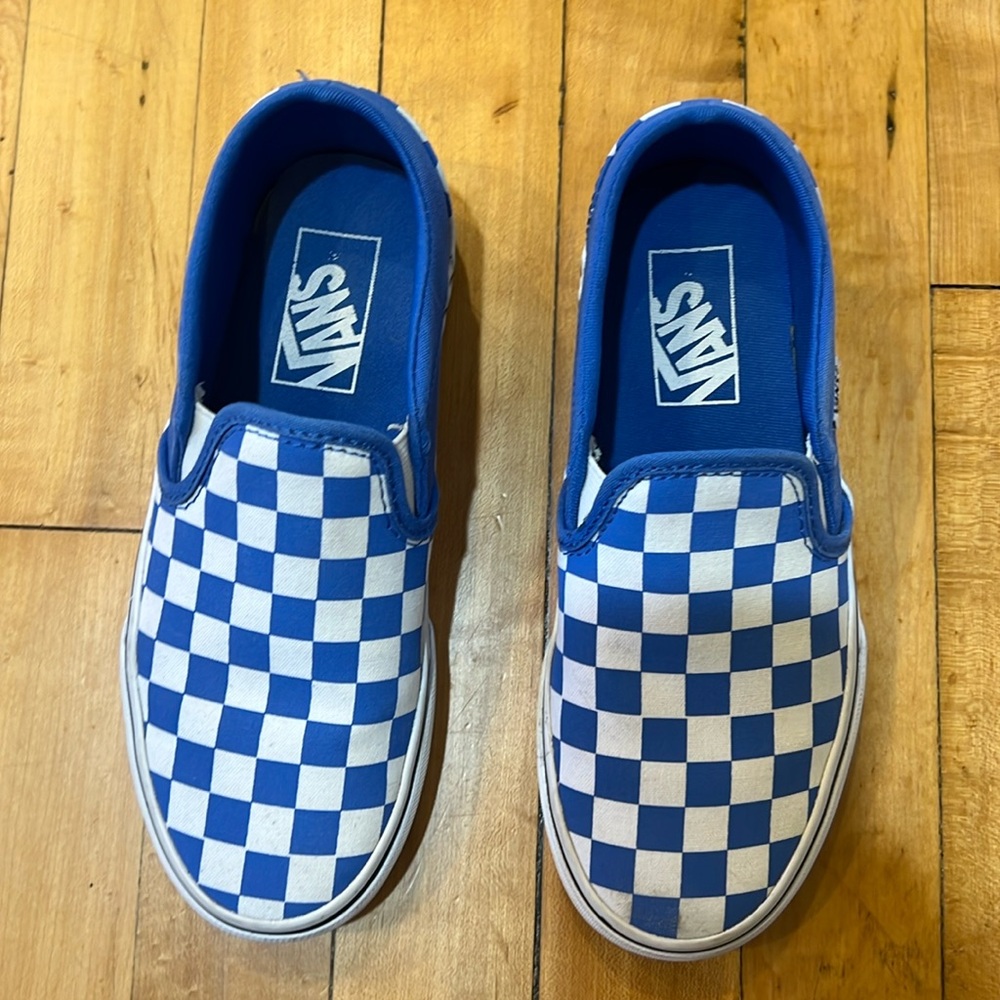 Vans - light blue and white checker pattern